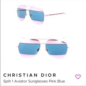 Christian Dior Split 1 aviator sunglasses pink/blue